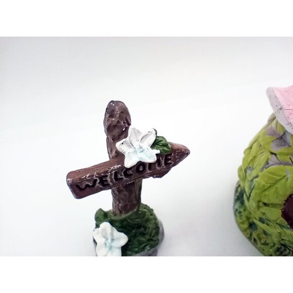 Fairy Garden Gnome 11 Piece Set Unicorns Frog Fairies Blue Mushroom Welcome Sign - Picture 11 of 14